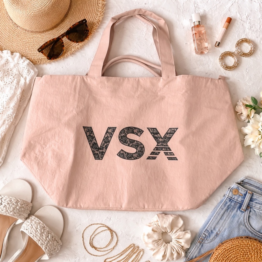 Victoria’s Secret VSX Blush Pink Oversized Tote Bag Gym Travel Weekender NWOT